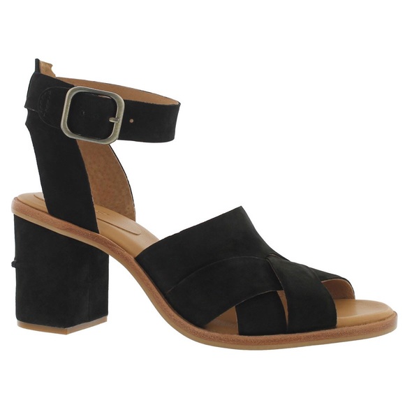 UGG Sandra Black Nubuck Block Sandal 6 - Picture 7 of 7